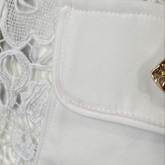 Self-Portrait Magnolia Lace Button-Front Minidress size 4 - Picture 15 of 15